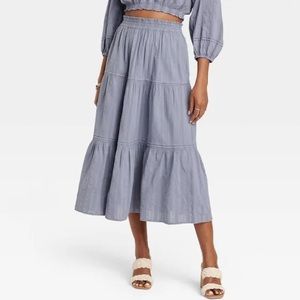 Target Universal Thread Tiered A-Lined Midi Skirt